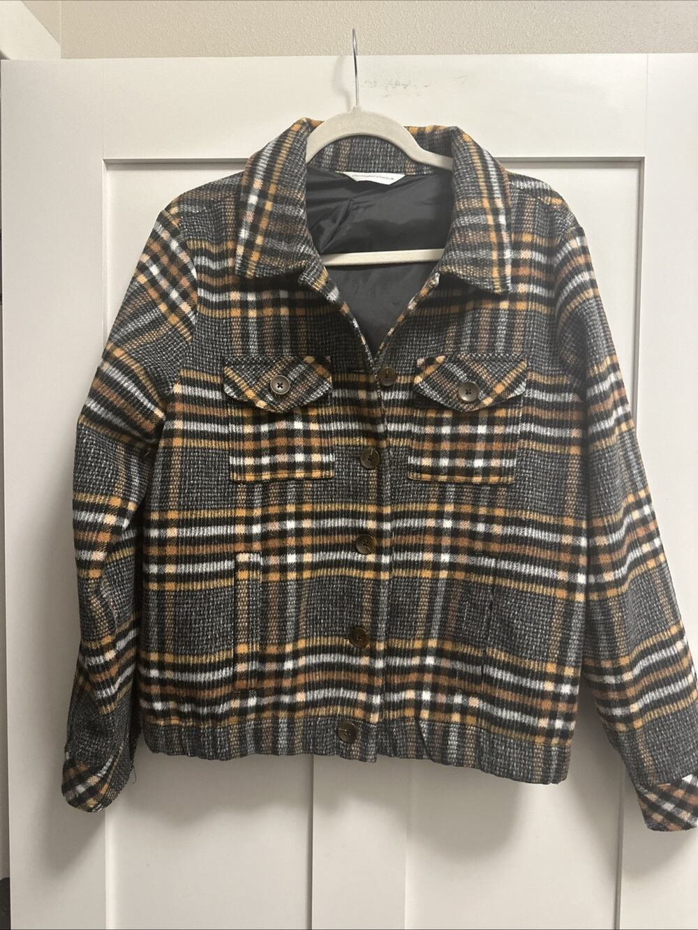 Christopher & Banks Blazer Jacket Women's Medium Plaid Outdoors Buttons